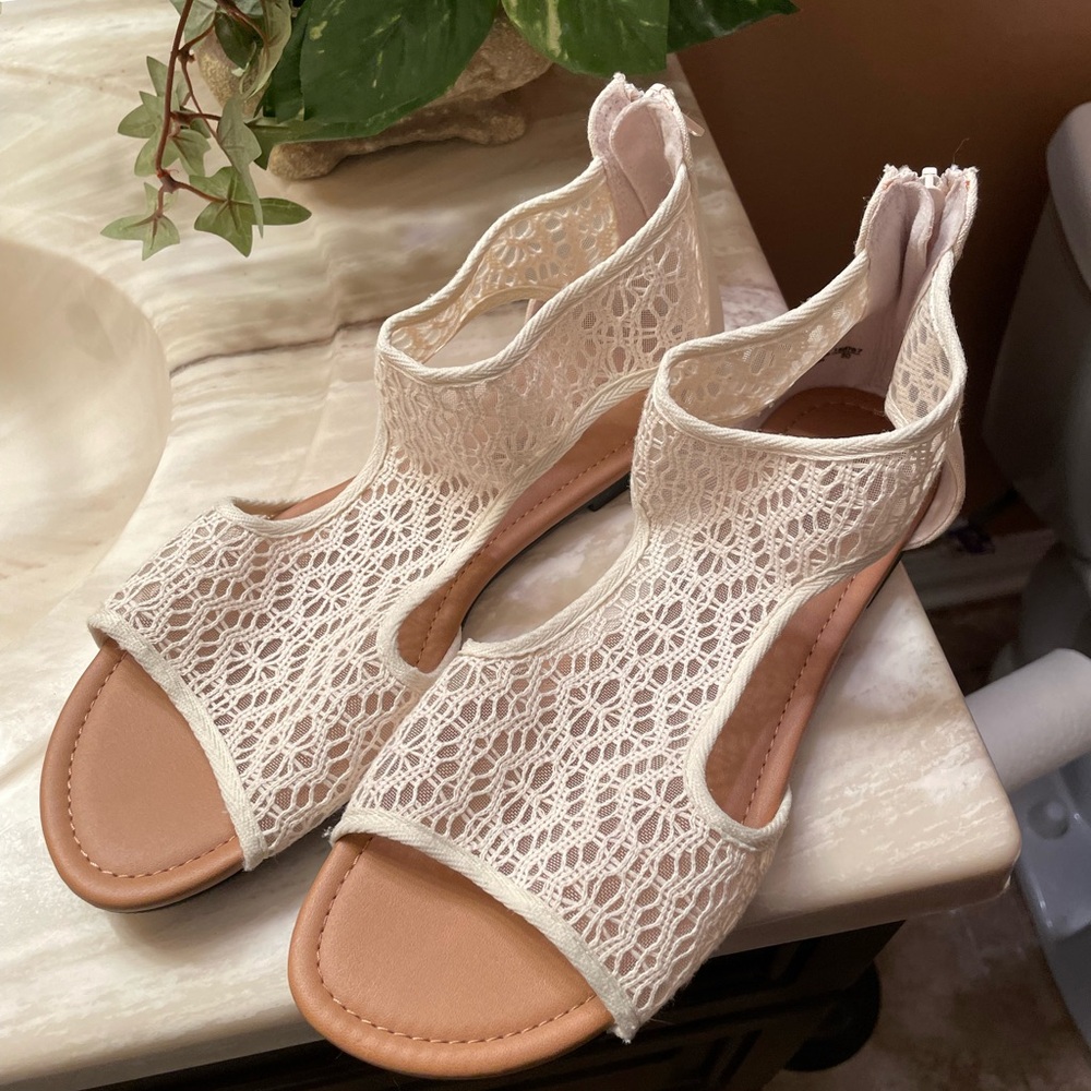 Cream color sandals